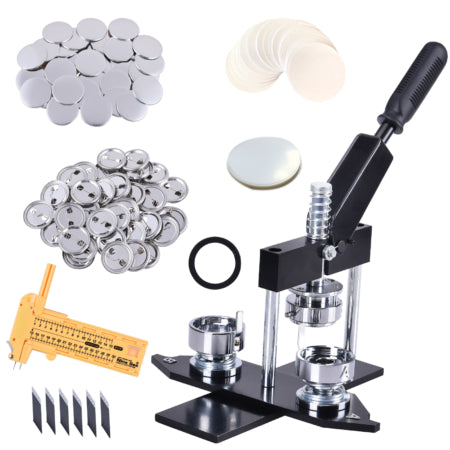 37mm 1-1/2 Inch round button maker machine + 500pcs free button parts +adjustable circle cutter