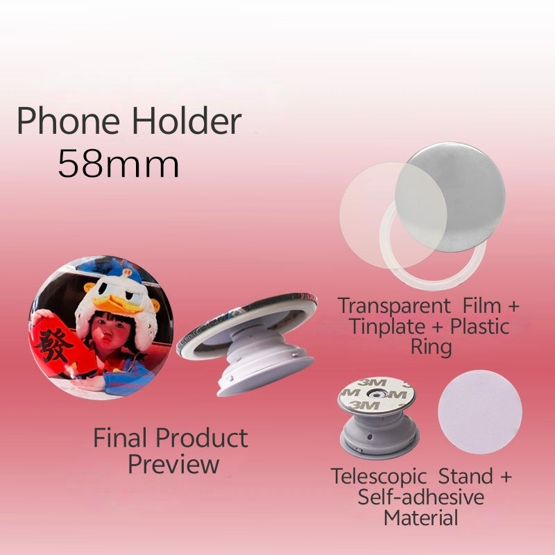58mm Personalized Photo Pop Socket Phone Stand Portable Expandable Grip Bracket -100 set