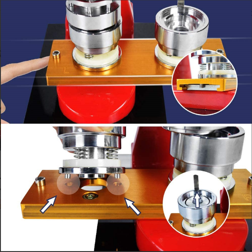 75MM 3 Inch round interchangeable moulds manual button machine + 500pcs button parts