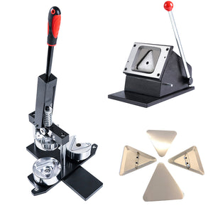 66*66mm triangle shape button maker machine + graphic punch + 1000pcs button supplies