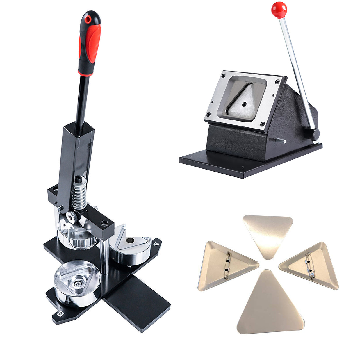 66*66mm triangle shape button maker machine + graphic punch + 1000pcs button supplies