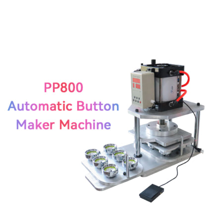 PP800 Pneumatic multi die heads machine for making badges/fridge magnets