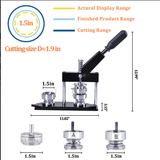 37mm 1-1/2 Inch round button maker machine + 500pcs free button parts +adjustable circle cutter