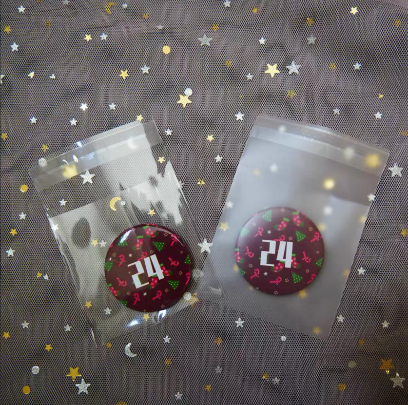 2021 universal transparent button and badge pack bagging on hot sale