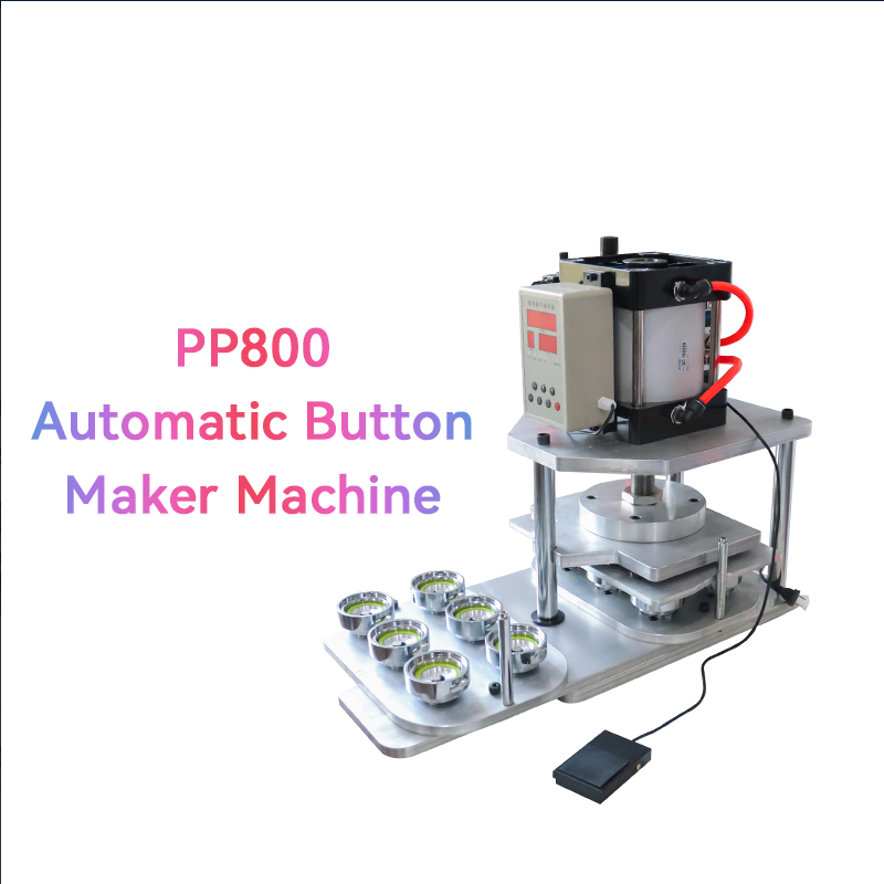 PP800 Pneumatic multi die heads machine for making badges/fridge magnets