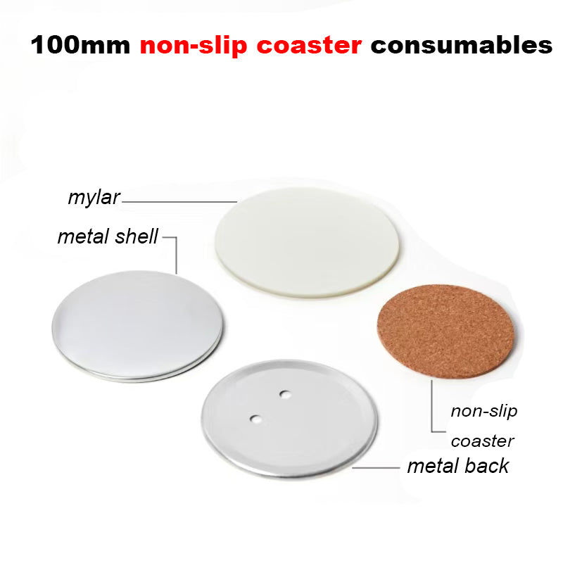 100mm Manual Circular Badge Machine Sets Include Machine, Cutter, 100 sets Coasters