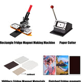 75*120mm Tin Rectangle Fridge Magnet Making Machine + Paper Cutter + 1000pcs Fridge Magnet Materials