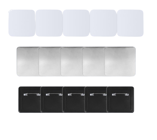 50×50mm(2×2'') SQUARE WITH ROUNDED CORNER BLACK PLASTIC SUPPLIES FOR 1000 BADGES
