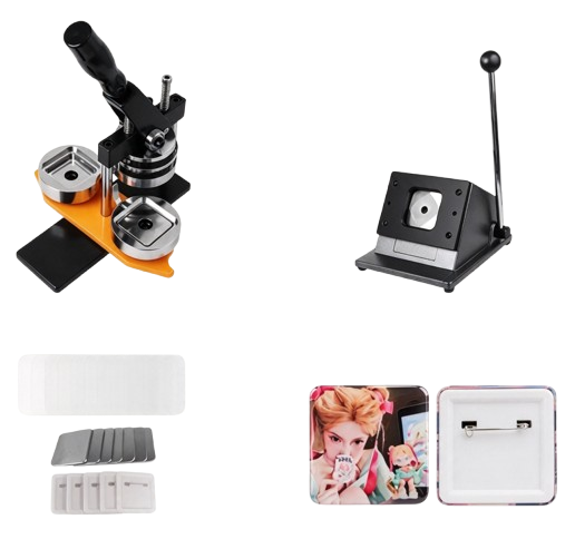 50×50mm(2×2'') Square White Plastic Badge Set