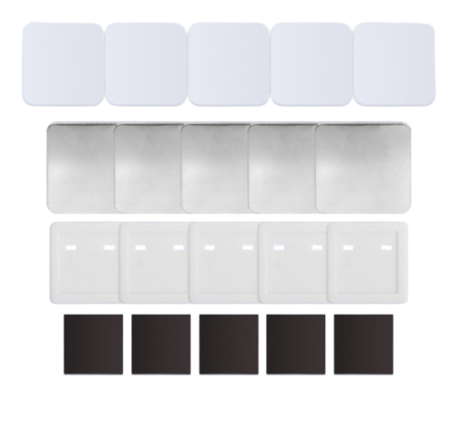 50×50mm(2×2'') Square White Plastic Magnet Set