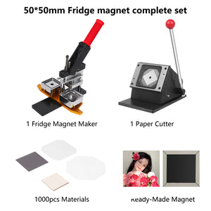 50*50mm 2*2inch Square Magnet button machine complete set