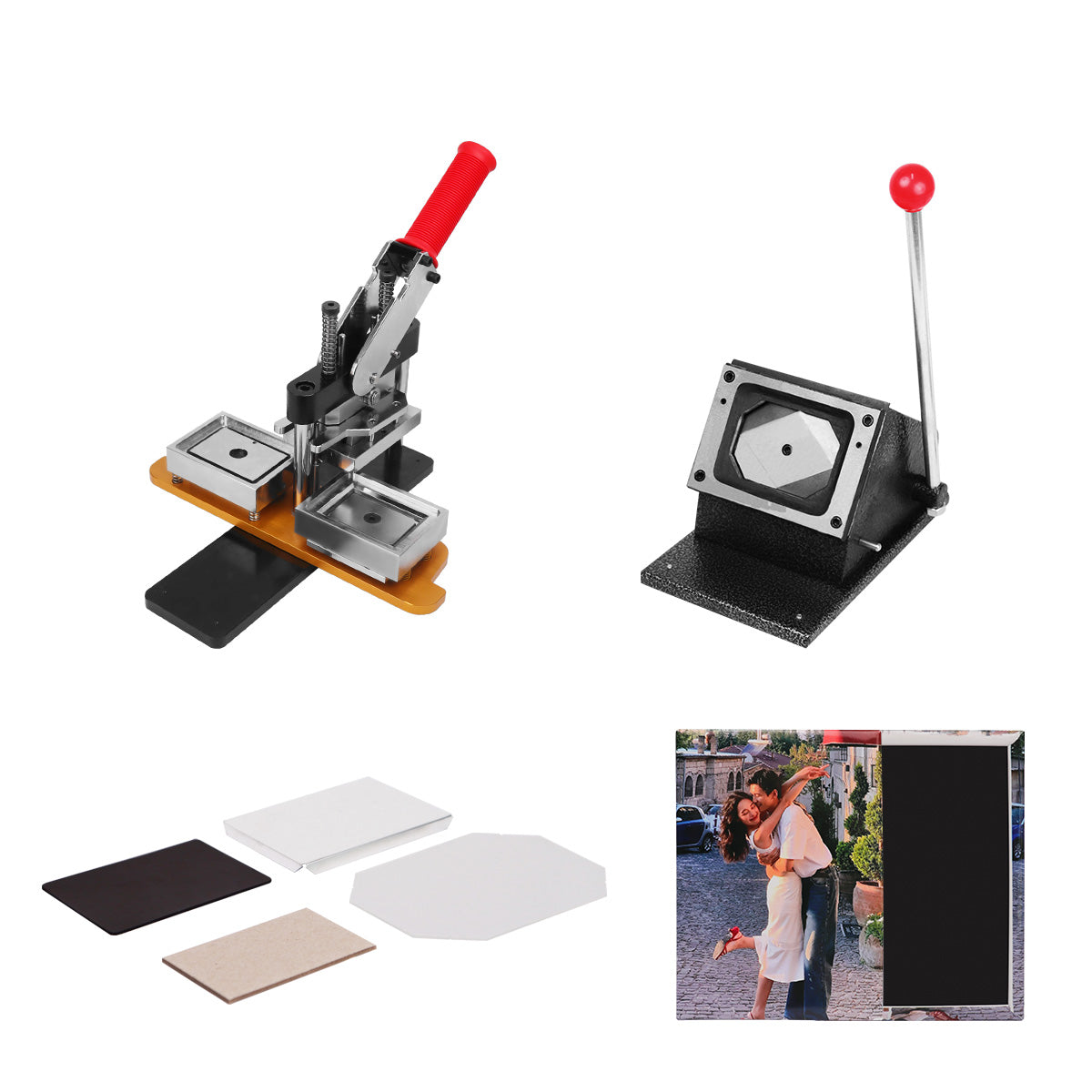 80*53mm Rectangle Magnet button machine complete set