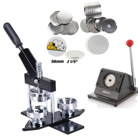 56 mm 2-1/5 Inch Button Maker Machine + 500 pcs free Magnet Supplies + Graphic Punch