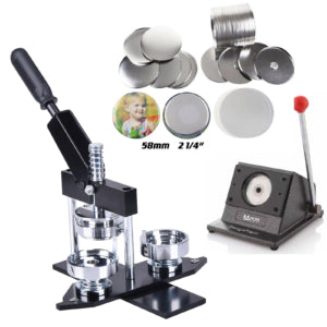 58 mm 2-1/4 Inch Button Maker Machine + 500 pcs free Magnet Supplies + Graphic Punch