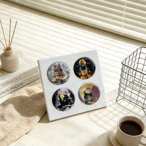 58mm Round Fridge Magnet Photo Frame, Multi-Slot Picture Display Stand, Home Decor Ornament