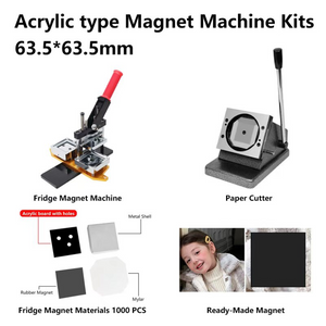 63.5×63.5mm(2.5×2.5'') Acrylic Square Magnet Set