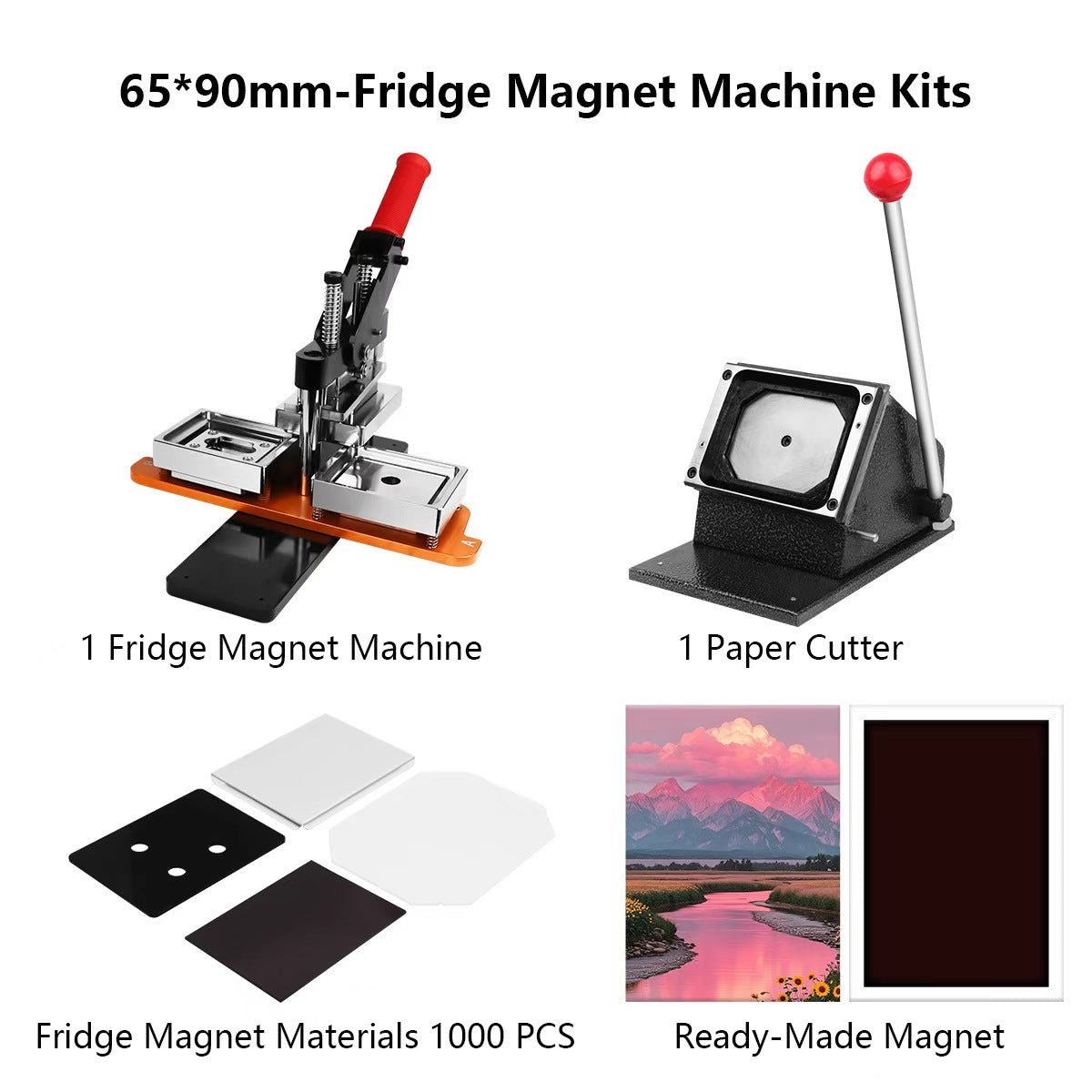 65*90mm Rectangle Magnet button machine complete set