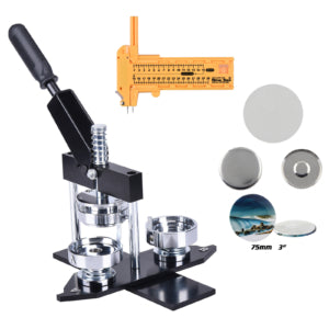 75mm 3 Inch round button maker machine + 500pcs free magnet parts + circle cutter