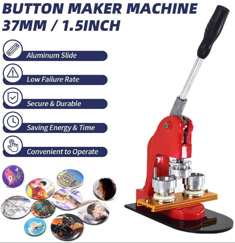 75MM 3 Inch round interchangeable moulds manual button machine + 500pcs button parts