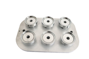 58mm round badge moulds set for PP800 Pneumatic multi die heads machine