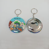 58mm 2-1/4 Inch Factory wholesale custom button bottle opener with keychain