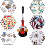 44MM 1-3/4 Inch round interchangeable moulds manual button machine + 500pcs button parts