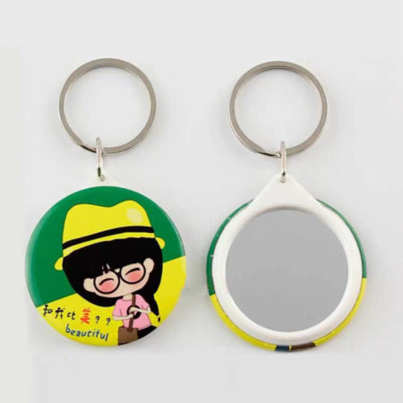 58mm 2-1/4 Inch round Custom Mirror Type Keychain
