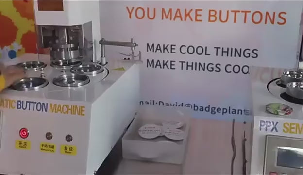 PPX Electric Automatic Button Making Machine.High speed, high volume production in 30 different sizes.