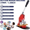 44MM 1-3/4 Inch round interchangeable moulds manual button machine + 500pcs button parts
